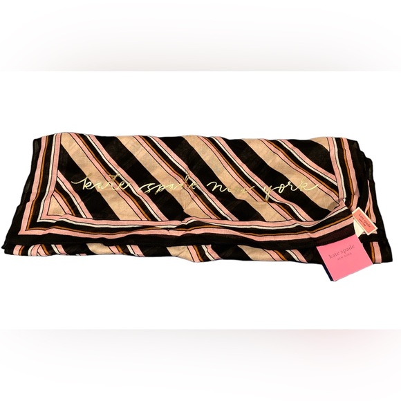 Kate Spade Aquatic Stripe Oblong Multicolor O/S Scarf NWT - Picture 2 of 7